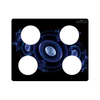 Four Bunners Black And Colorful Silk Screen Printing Tempered Gas Cooker Cooktop Glass