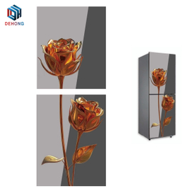 Mirror Coated with UV Printed Refrigerator Tempered Glass Door Panel