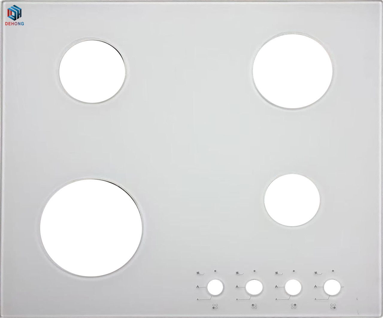 Four Burners Frosted Silk Screen Printing Tempered Gas Cooker Cooktop Glass