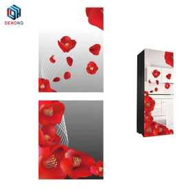 Mirror Coated Refrigerator Tempered Glass Door With Screen Printing