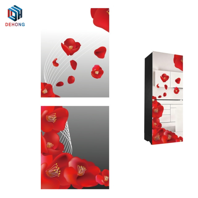 Mirror Coated Refrigerator Tempered Glass Door With Screen Printing