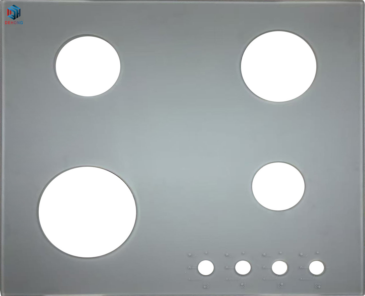 Four Burners Frosted Silk Screen Printing Tempered Gas Cooker Cooktop Glass