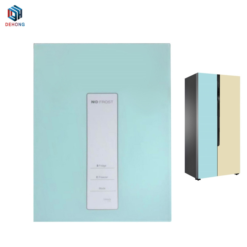 Screen Printed Macaron Colors Touchscreen Refrigerator Glass Door