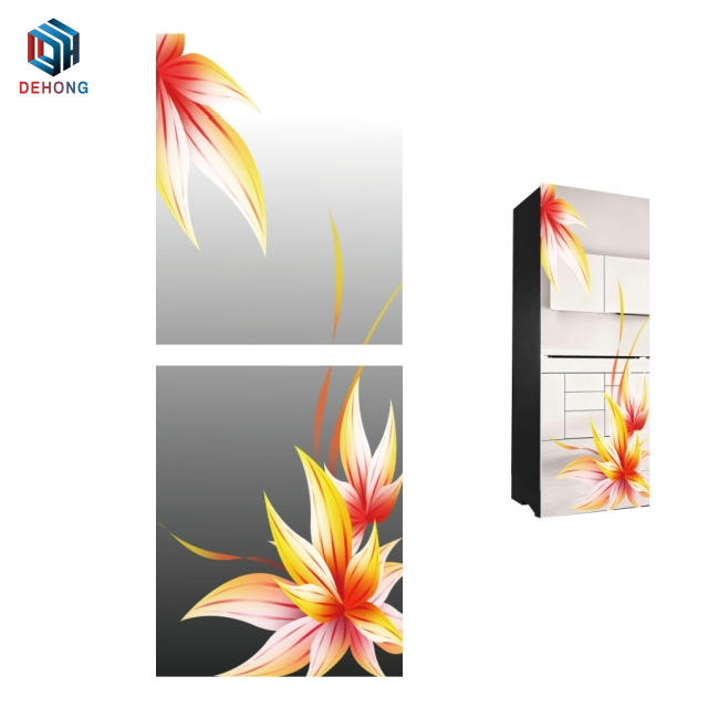 Mirror Coated With Screen Printed Refrigerator Tempered Glass Plate For Kitchen Home Appliances