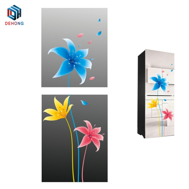 Mirror Coated Combined Screen Printed Refrigerator Glass Door Plate