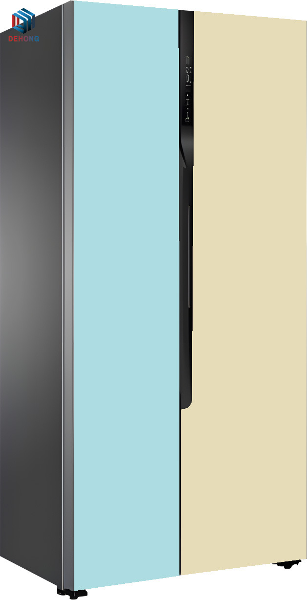 Screen Printed Macaron Colors Refrigerator Glass Door Panel