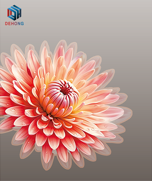 UV Printed And Mirror Coated Refrigerator Tempered Glass Panel Door