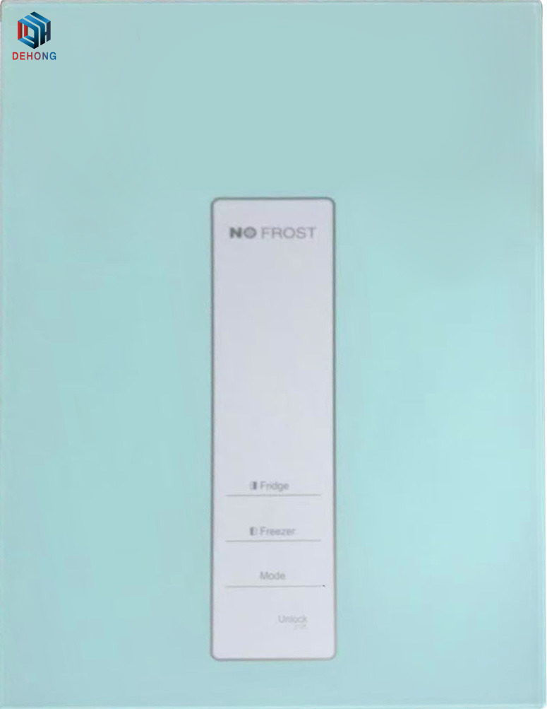 Screen Printed Macaron Colors Touch Control Refrigerator Glass Door