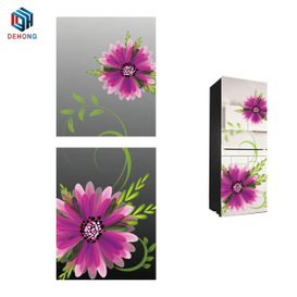 Mirror Coated And Screen Printed Refrigerator Tempered Glass Panel Door