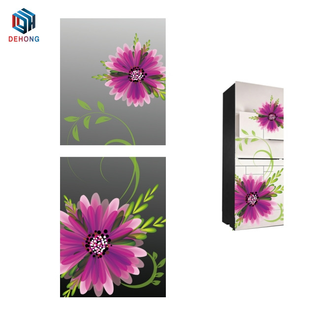 Mirror Coated And Screen Printed Refrigerator Tempered Glass Panel Door